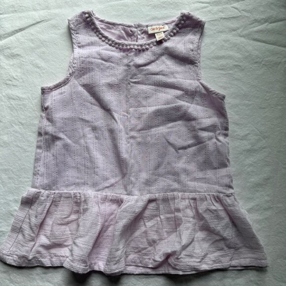 Cat & Jack Girls Light Purple Sleeveless Peplum Top Medium (7/8) - Picture 2 of 5